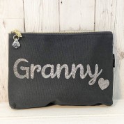 Grey Sparkle Make-Up Bag - Granny